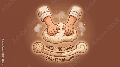 Hands expertly kneading dough, a symbol of artisanal craftsmanship and culinary tradition