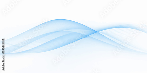 Abstract Blue Wave Smoke Flow Background with Smooth Curves and Modern Design