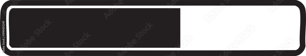 Obraz premium Loading bar, progress indicator, black and white, vector graphics