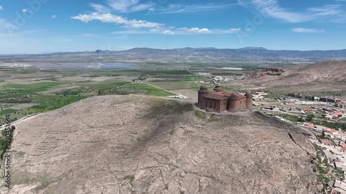Vista del bonito castillo de la calahorra en el marquesado de Zenete, España