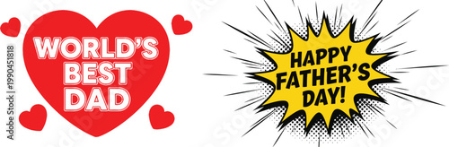 World's best dad happy father's day heartfelt greeting card design