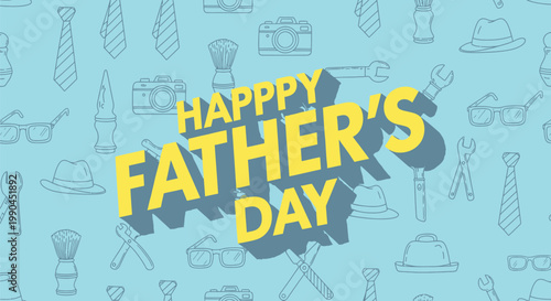 Happy father's day celebrating dad with a bright and cheerful background