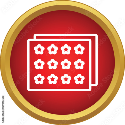 Blotting paper icon displaying multiple star shapes arranged on a sheet