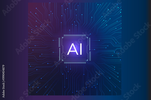AI Technology Chip Vector