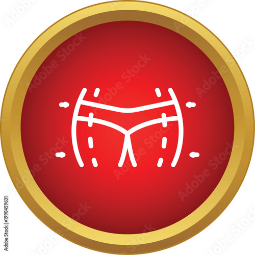 Buttock plastic surgery outline with marking lines representing body contouring