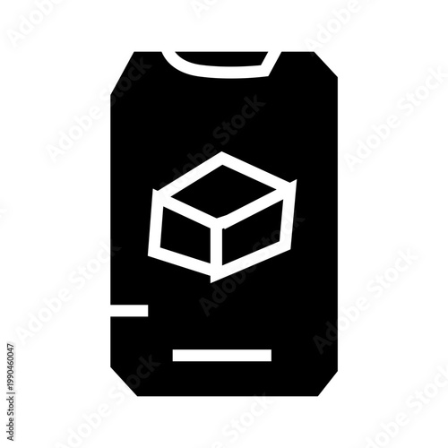 mobile phone with 3d cube illustration icon vector 