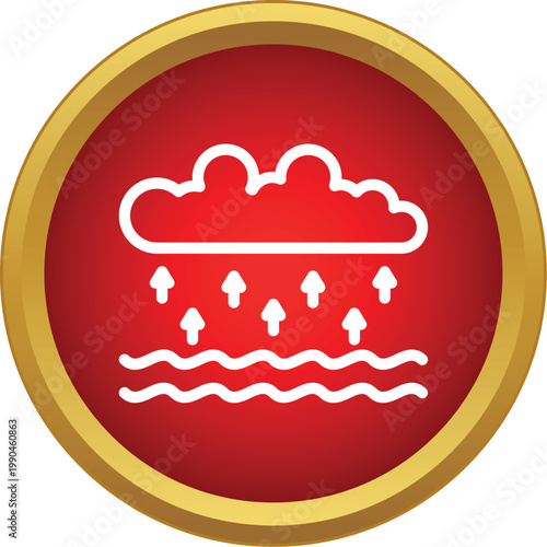 Water evaporating from a surface and forming a cloud in the atmosphere