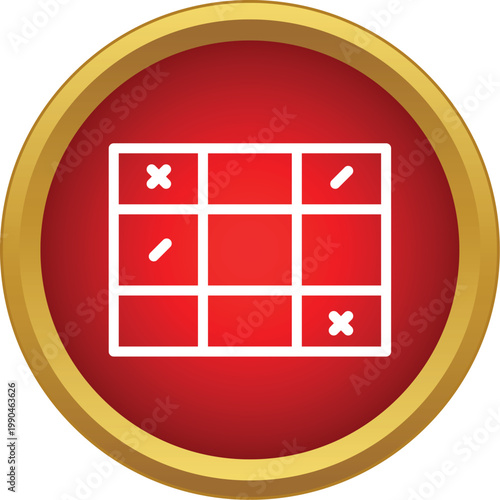 Tic tac toe or noughts and crosses game grid with x and o represented