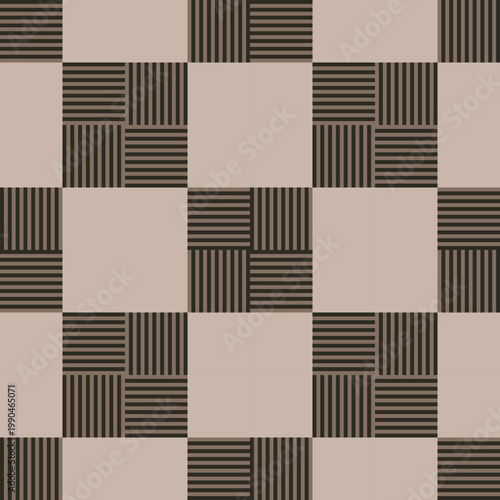Seamless Geometric Checkerboard Pattern with Linear Textures