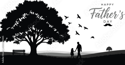 Heartwarming father's day silhouette dad child under a tree perfect gift idea