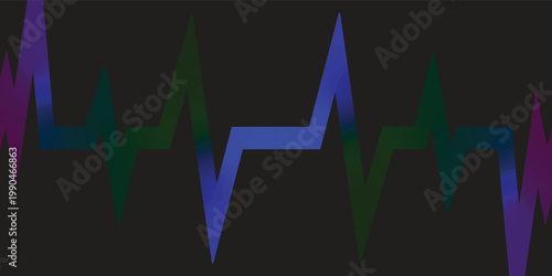 Abstract colorful gradient sound wave on black background. This dynamic audio spectrum is perfect for music websites, advertisements, podcasts, professional presentations, and creative tech designs.