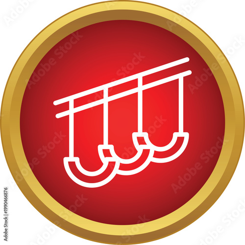 Outline hand grips for subway or bus commuting in a red circle