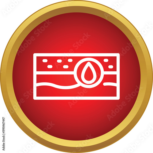 Skin cross section showing a drop of moisture for hydrating concept