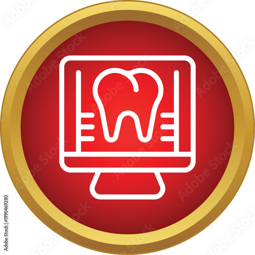 Computer monitor showing a digital dental x ray for diagnostics