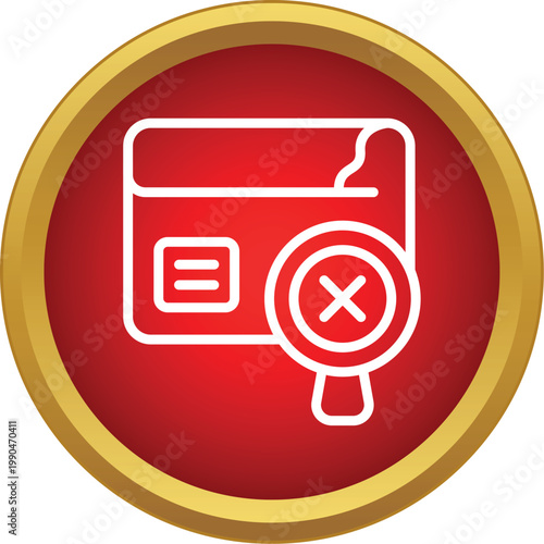 Mail icon with a red circle indicating an error or deletion