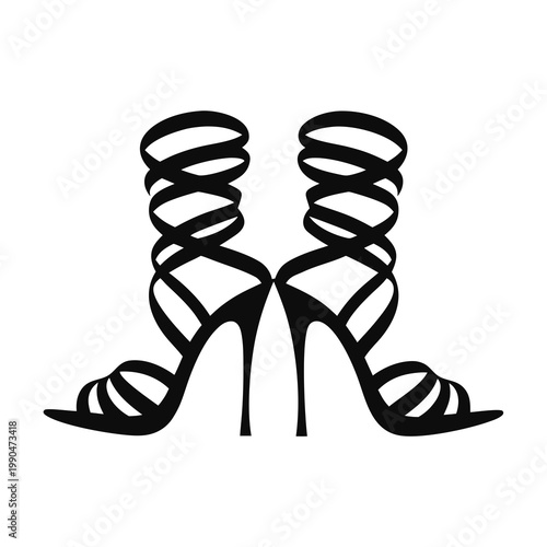 Stiletto Heels, High Heeled Shoes, Fashion Footwear, Black Strap Sandals