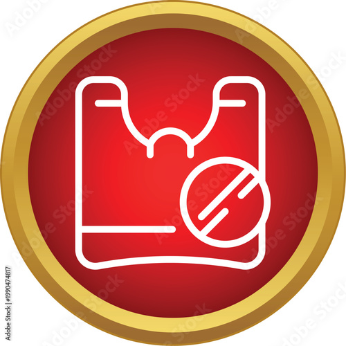 Plastic bag icon depicting a ban or prohibition on using single use plastic bags