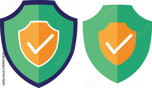 modern Web security shield icon. Security shield icon set. Cyber security shield icon set with lock symbols. Lock and unlock vector icon set with tick, cross, and shield security symbols
