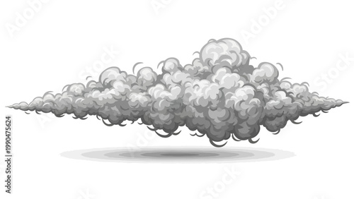 Storm Cloud Illustration with Rain Drops.