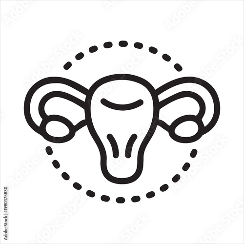 Black line icon for ovulation