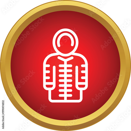 Historical traditional russian winter clothing costume displayed in a gold framed icon