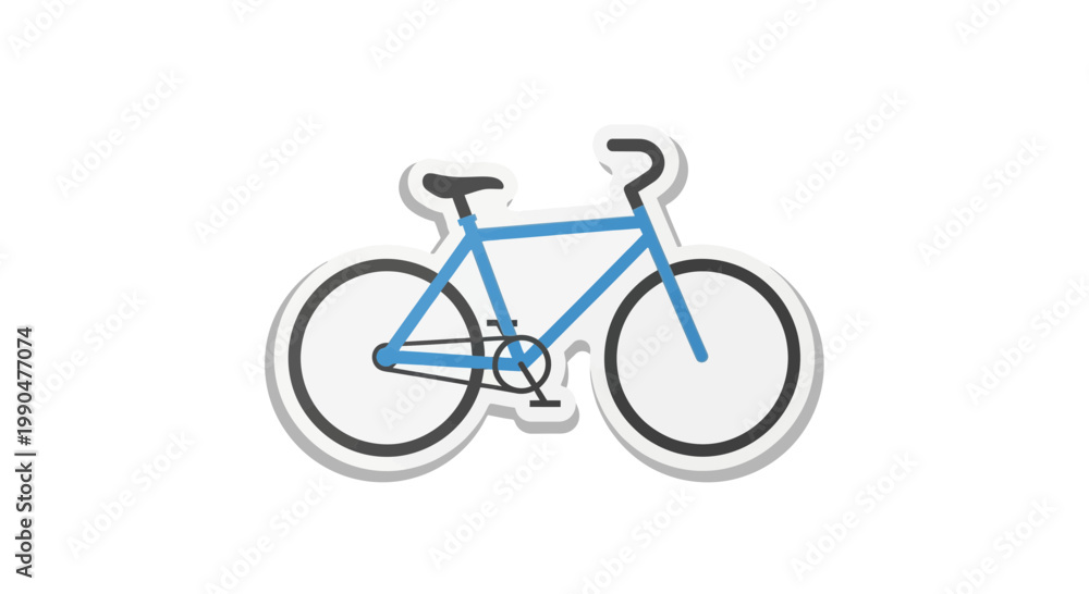 Obraz premium Blue bicycle icon with black accents