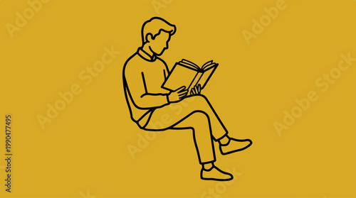 Person engrossed in reading a book, focused and relaxed.