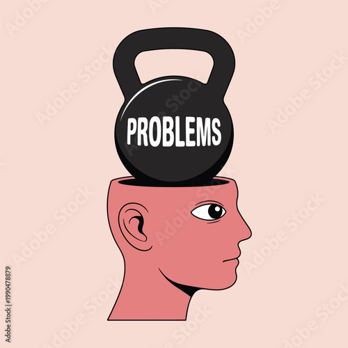 The weight of problems a conceptual illustration of mental burden and emotional distress