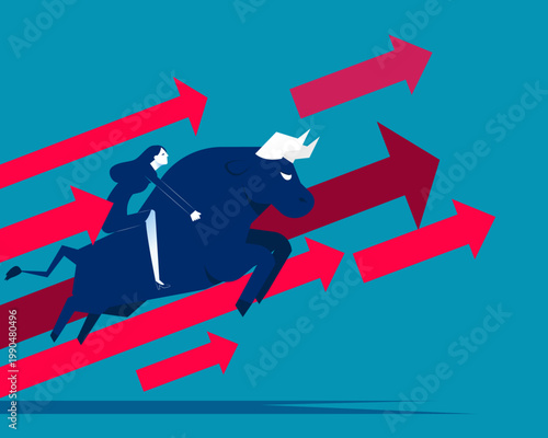 Bull market. Strength and growth in the financial market.