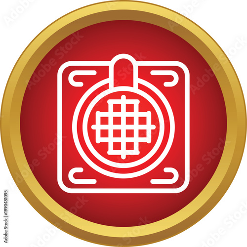 Manhole cover icon representing city underground street infrastructure