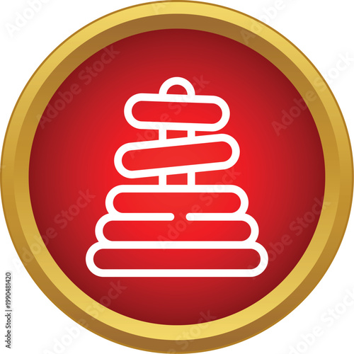 Stacking rings toy depicting early learning and logical thinking for children