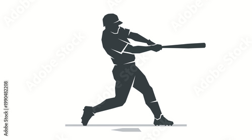 Silhouette of a baseball player swinging a bat during a game, dynamic action shot
