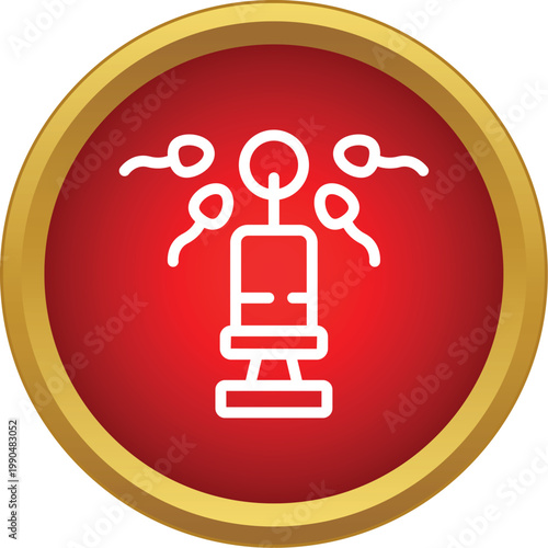 Syringe injecting sperm into an egg, representing in vitro fertilization concept