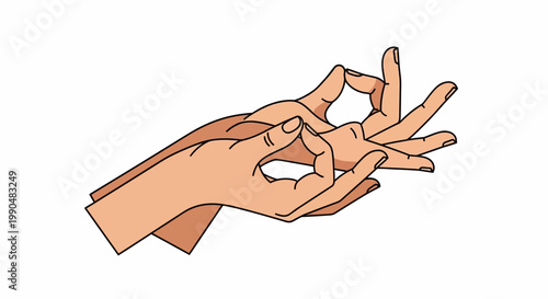 Illustration of hands in meditation mudra on white background