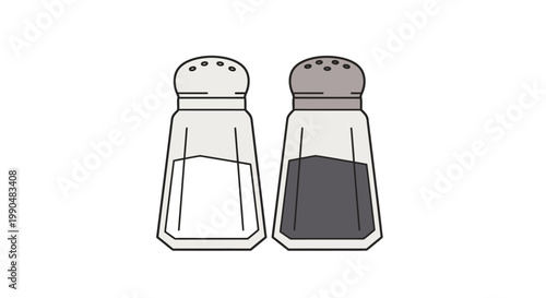 Illustration of salt and pepper shakers with white background