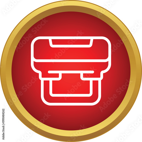 Rubber stamp outline icon representing official business registration and approval
