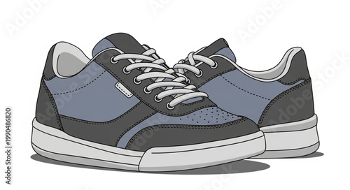 Pair of stylish casual sneakers with white laces and soles.