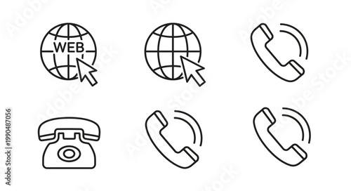 Collection of communication and internet icons.