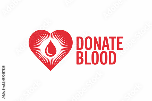 Donate blood concept with heart and drop symbol  health and charity