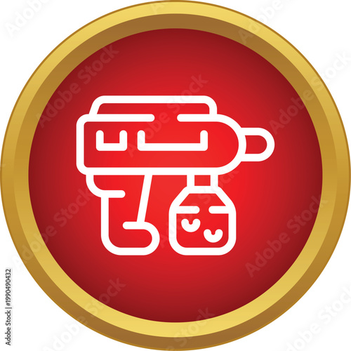 Spray gun icon representing automotive painting, diy, and industrial repair tasks