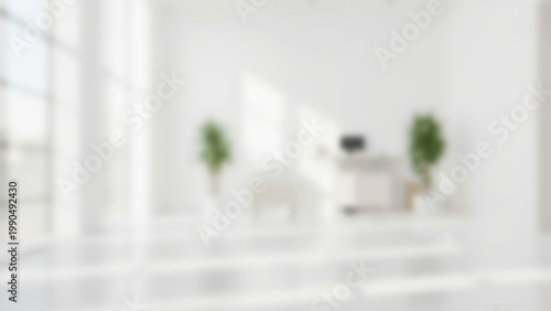 Minimalist White Interior Design with Plants and Natural Light.