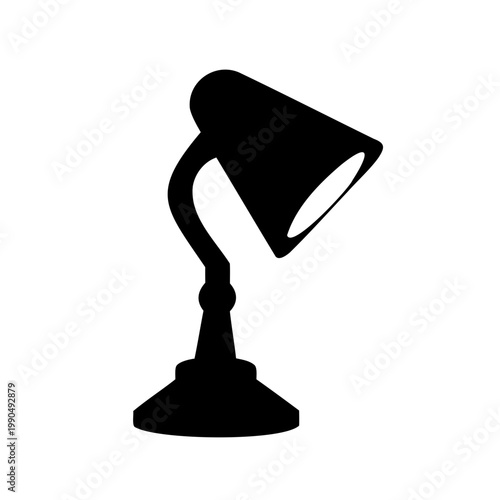 Black and White Table Lamp with Adjustable Arm and Shade Silhouette