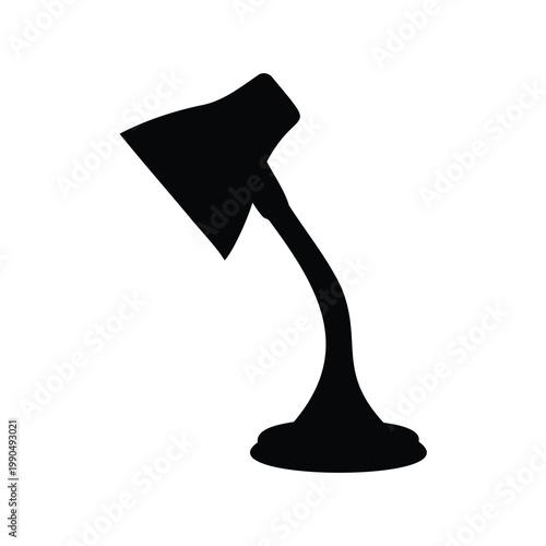 Black Silhouette Image of a Desk Lamp with Adjustable Neck and Base
