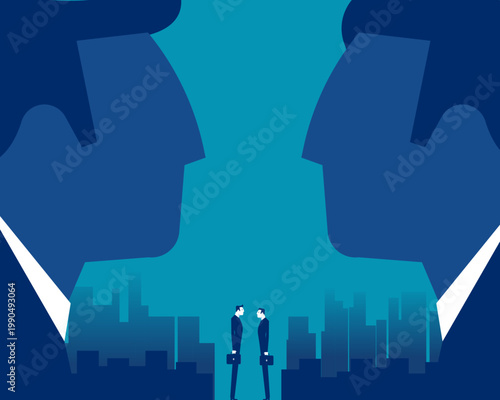 A power struggle or tense negotiations.