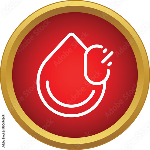 Icon showing a blood drop and kidney outline representing nephrology