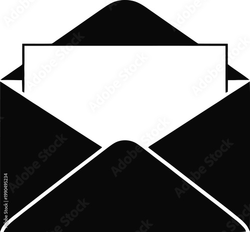 Black envelope icon with white insert