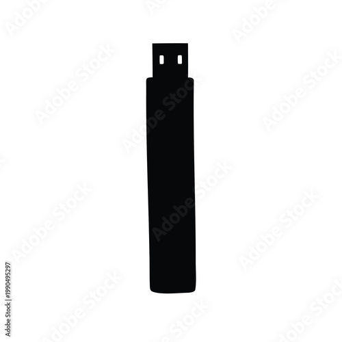 Silhouette of a generic USB flash drive used for data storage