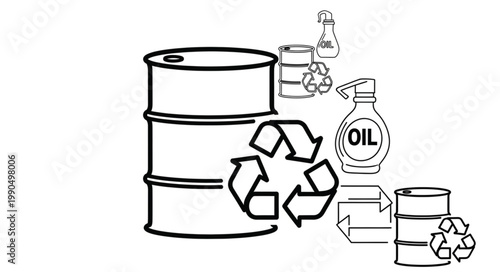 Recycling oil drums and containers for environmental protection.