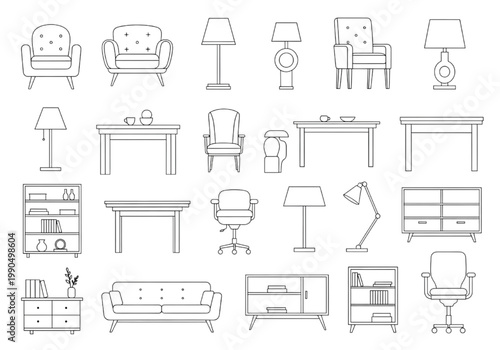 Fotografie Furniture CAD Blocks Collection for Interior Design and Architectural Visualizat