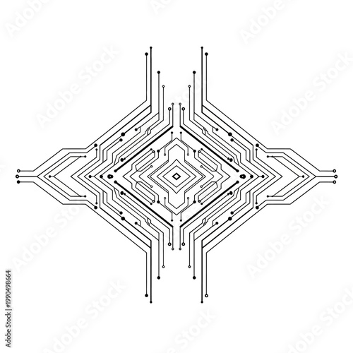 Circuit board design with lines.